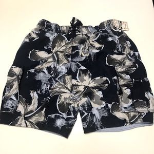 NWT NEW Arizona Cargo swim shorts hibiscus tropical